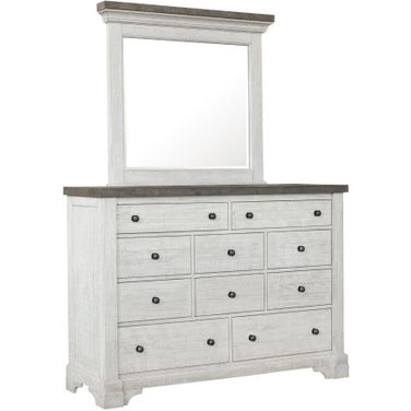 Valley Ridge 10 Drawer Dresser And Mirror In White