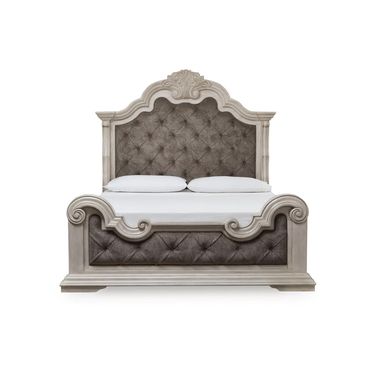 Valleymont Queen Upholstered Panel Bed In Antique White