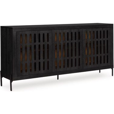 Vallisburg Accent Cabinet In Black and Natural