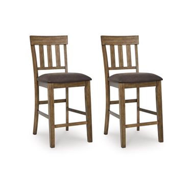 Vallister Counter Height Barstool Set of 2 In Light Brown