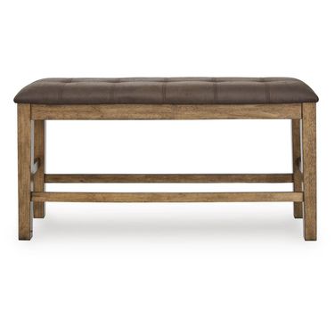 Vallister Counter Height Dining Bench In Light Brown