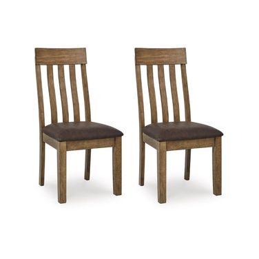 Vallister Dining Chair Set of 2 In Light Brown
