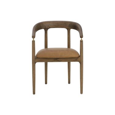 Valmont Dining Armchair In Milliken Cognac
