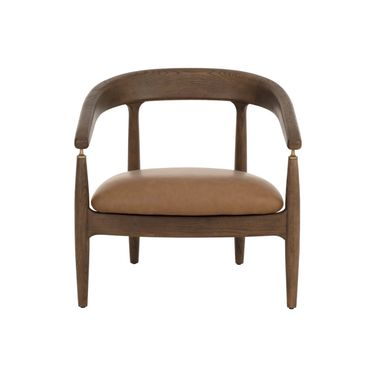 Valmont Lounge Chair In Milliken Cognac
