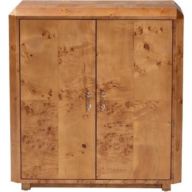 Valora Natural Wood 2-Door Console Cabinet In Mappa Burl
