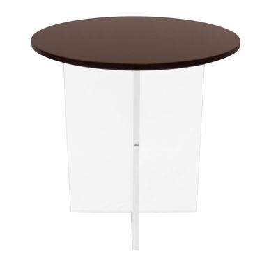 Valore Acrylic Coffee Table with Walnut Top