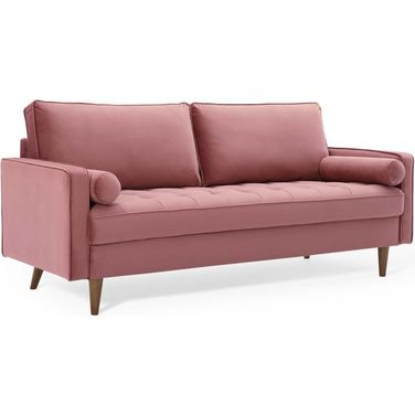 Valour Performance Velvet Sofa In Dusty Rose