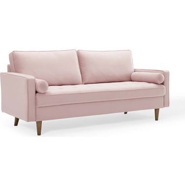 Valour Performance Velvet Sofa In Pink