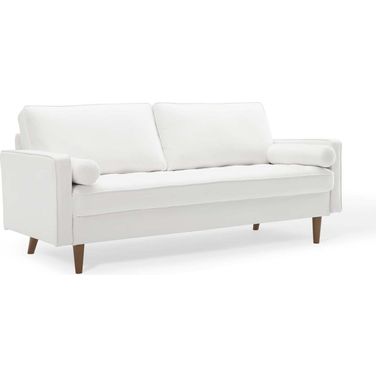 Valour Performance Velvet Sofa In White