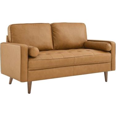 Valour Tan Leather Loveseat
