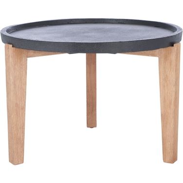 Valton Side Table in Natural and Black