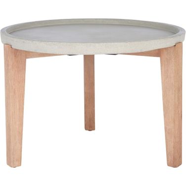 Valton Side Table in Natural and Light Grey