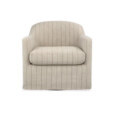 Valwick Swivel Accent Chair In Cream and Brown
