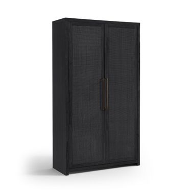 Vana Solid Wood Storage Cabinet In Black
