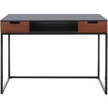 Vance 2 Drawer 1 Shelf Desk in Brown