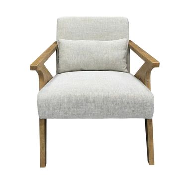 Vance Accent Chair In White and Brown
