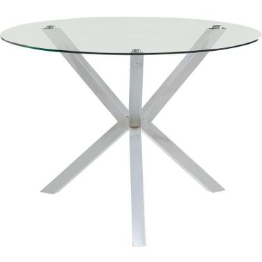 Vance Glass Top Dining Table with X-cross Base Chrome