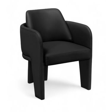 Vanda Vegan Leather Upholstered Dining Chair In Black