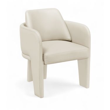 Vanda Vegan Leather Upholstered Dining Chair In Cream