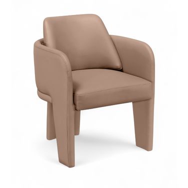 Vanda Vegan Leather Upholstered Dining Chair In Tan