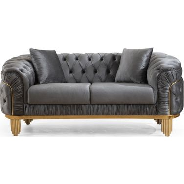 Vanessa Loveseat Made with Wood In Gray