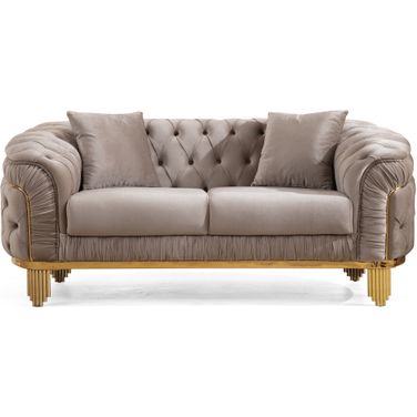 Vanessa Loveseat Made with Wood In Taupe