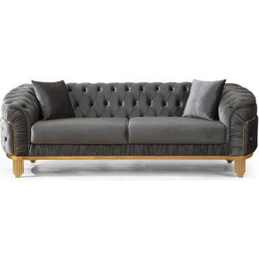 Vanessa Sofa Made with Wood In Gray