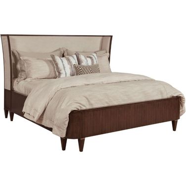 Vantage Warm Brown Morris Upholstered Queen Panel Bed