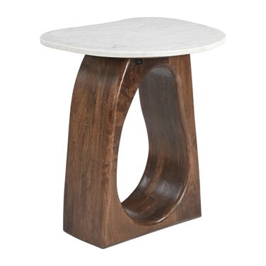 Vara Side Table In Walnut and White