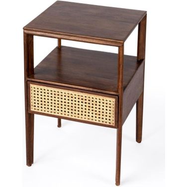 Vardo 1 Drawer Cane Nightstand In Loft