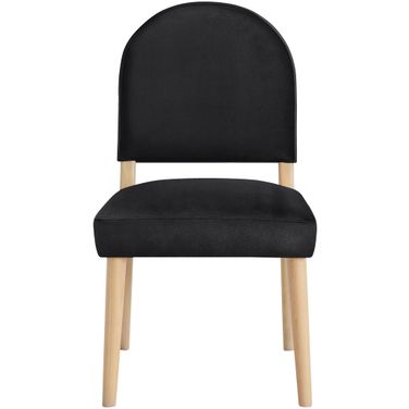 Varinelle Velvet Upholstered Dining Chair Set of 2 In Black and Natural