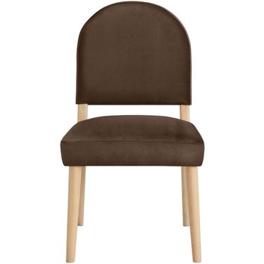 Varinelle Velvet Upholstered Dining Chair Set of 2 In Brown and Natural