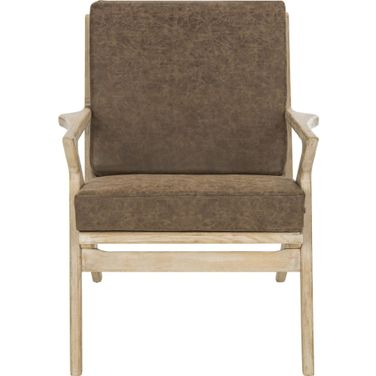 Varys Light Brown and White Accent Chair