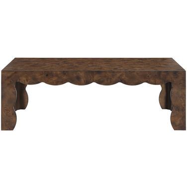 Vassa Burl Veneer Coffee Table In Brown and Stained Walnut