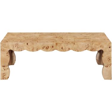 Vassa Burl Veneer Coffee Table In Natural and Stained Natural