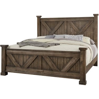 Cool Rustic King Barndoor X Headboard And Footboard In Mink