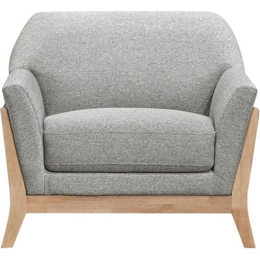 Vaughn Fabric Upholstered Flared Arm Accent Chair In Grey
