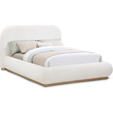Vaughn Boucle Fabric Full Bed In Cream/Natural