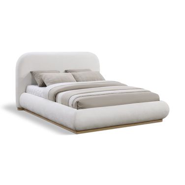 Vaughn Chenille Fabric Full Bed In Cream/Natural