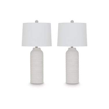 Vauville polyresin Table Lamp Set of 2 In White