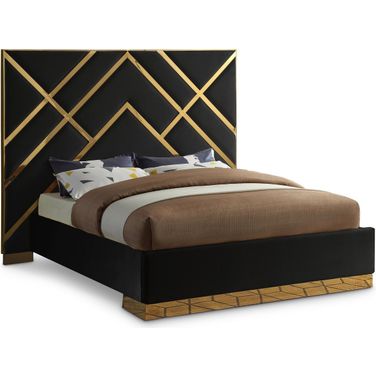 Vector Velvet Queen Bed In Black