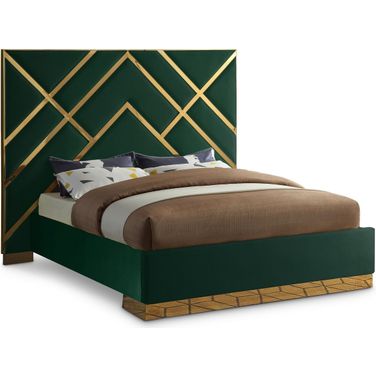 Vector Velvet Queen Bed In Green