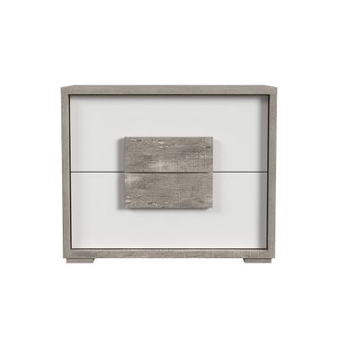 Vega 2-Drawer Nightstand with USB In White and Dual Tone