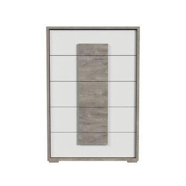 Vega 5-Drawer Chest In White and Dual Tone