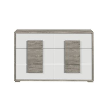 Vega 6-Drawer Dresser In White and Dual Tone