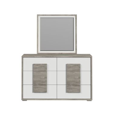 Vega Dresser and Mirror Set In White and Dual Tone