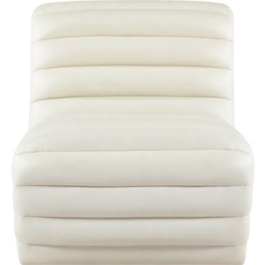 Vega Vegan Leather Accent Chair In Cream