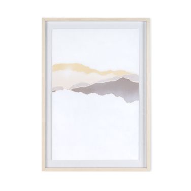 Veiled Vista I Shadow Box In White/Yellow/Mauve