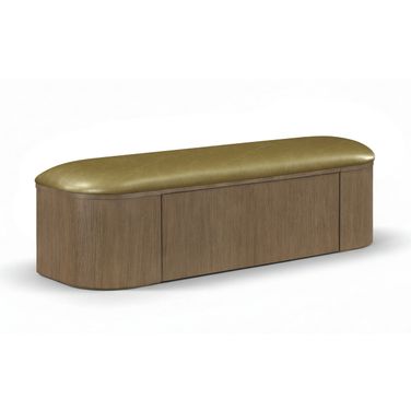 Velden Vegan Leather Upholstered Storage Bench In Olive
