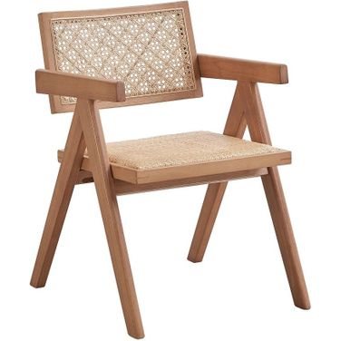 Velentina Arm Chair Set of 2 In Rattan and Natural